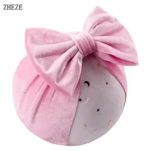 Gravata morrer veludo 5 "arco de cabelo cabeça envoltório crianças meninas outono inverno turbante com proteger orelhas acessórios para o cabelo do bebê (4)