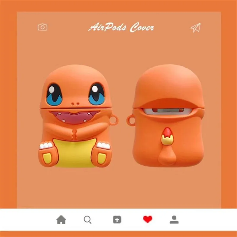 Чехол Pokemon Charmander Airpods сумка значок косплея Bluetooth гарнитура силикагель защитная