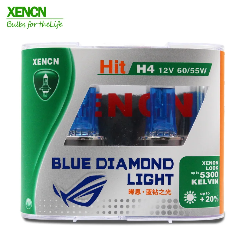 XENCN H4 12V 60/55W 5300K синий бриллиант автомобильный светильник более яркий УФ-фильтр галогенная супер белая головная лампа 30% больше