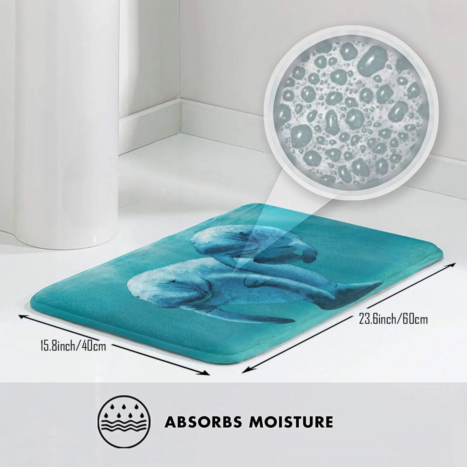 Два Ламантины плавательный коврик ковер анти скольжение Спальня входная дверь