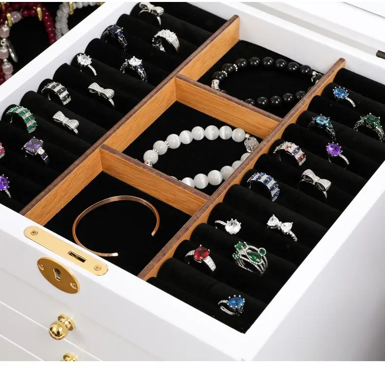 Шкатулка для ювелирных изделий коробка из массива дерева с замком подвешивания