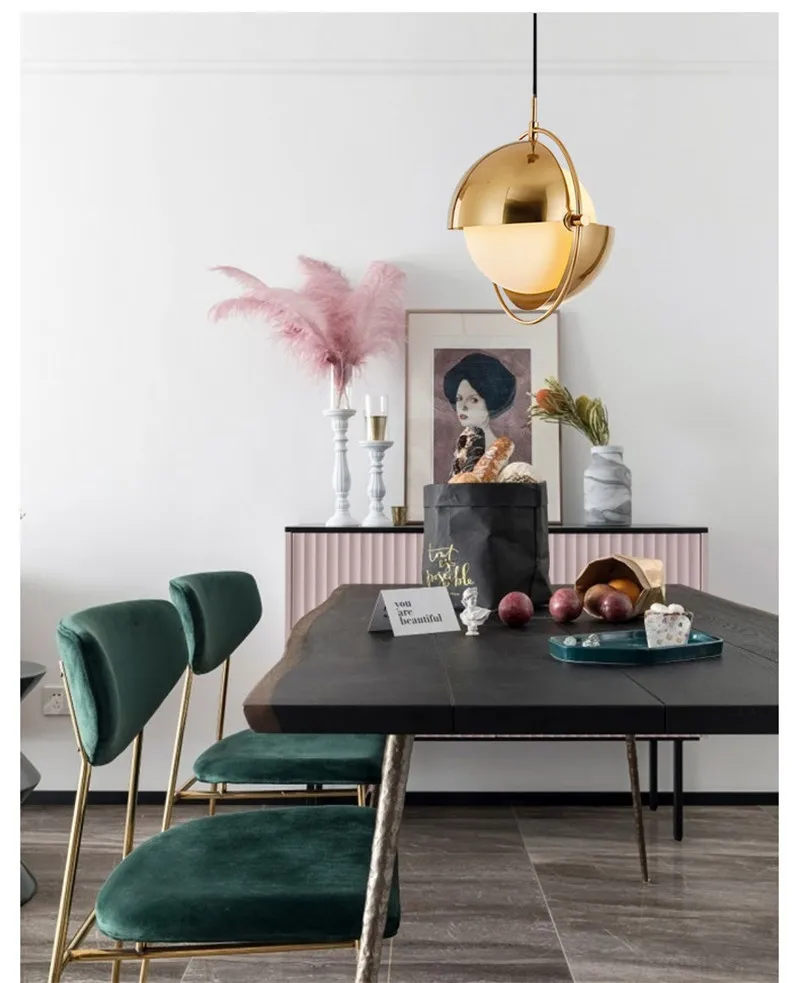 Вращающийся купол стеклянный шар Золотая Подвесная лампа D31cm подвесной