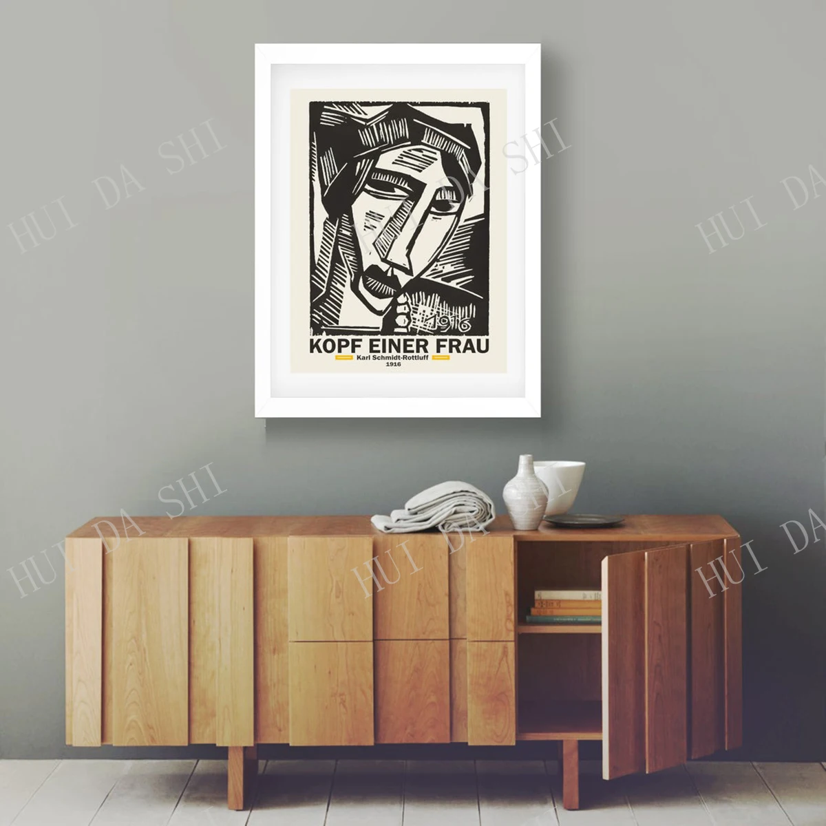 

Black and White Linecut Art Large Scale German Art