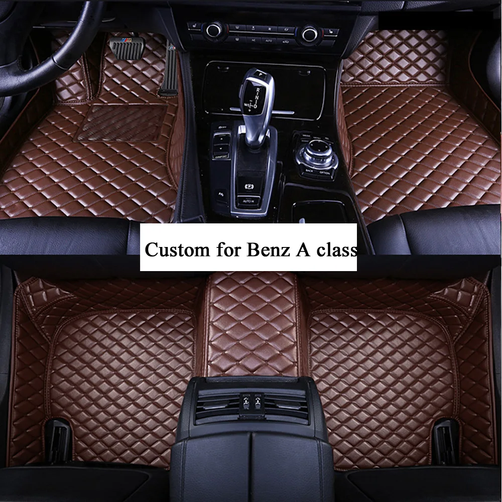 

Car Floor Mats Black/Beige/Red/Brown for Women and Men Artificial Leather Mat for Mercedes Benz A Class D3 X35