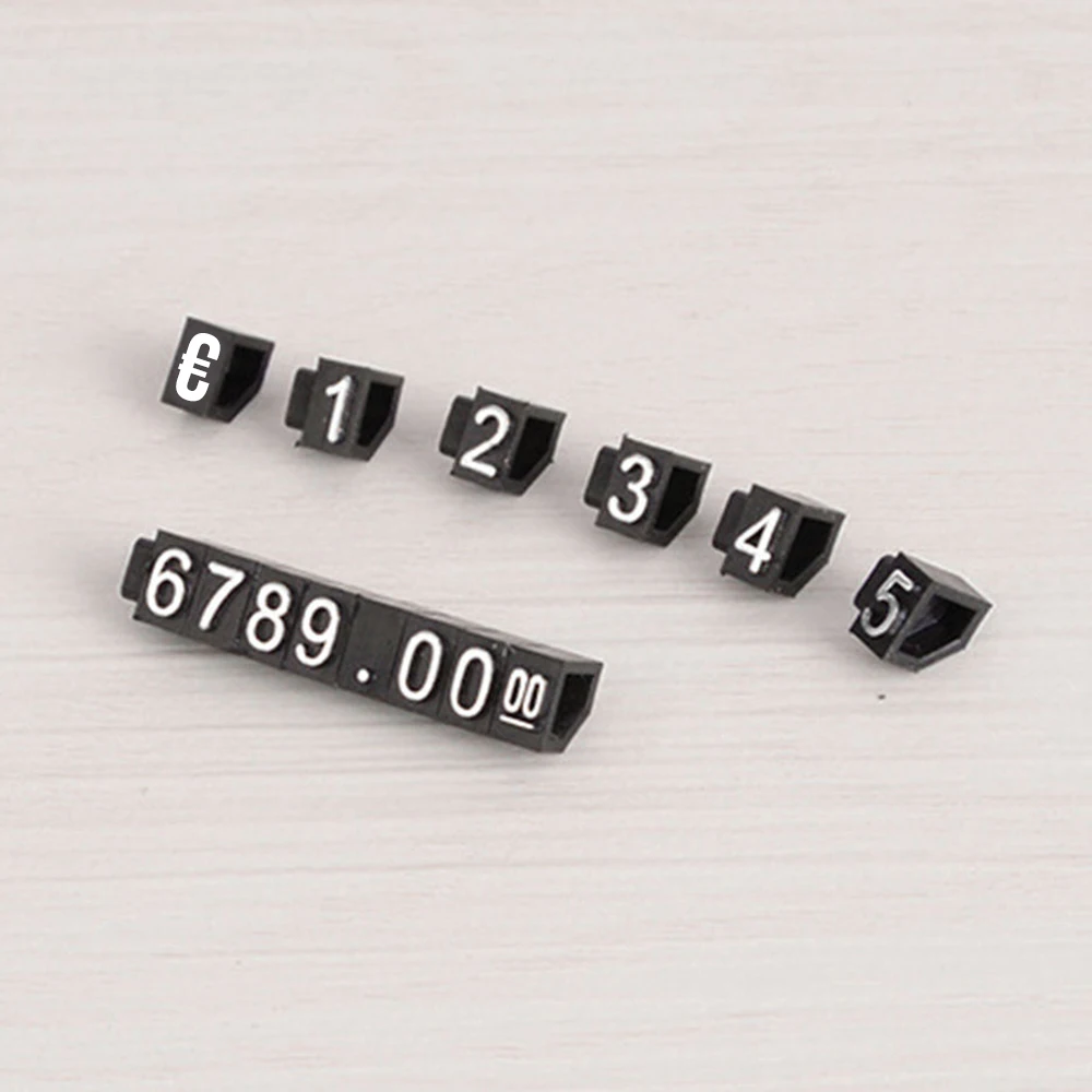 

30set Large Combined Price Tag Euro Snap Number Digit Cubes Stick Clothes Phone Laptop Jewelry Showcase Counter Price Display