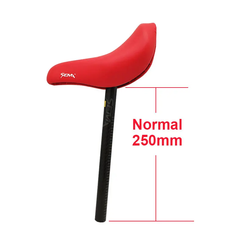 Normal 250mm red Велосипедный Подседельный штырь и седло 22,2 мм SEMA супер светильник 170 г балансировочный велосипед/стридеры/нажимной велосипед/BMX седло черный/красный высокое качество Лидер продаж - Цвет: Normal 250mm red