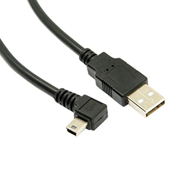Mini USB B Type 5pin Male Right Angled 90 Degree to 2.0 Data Cable with EMI Ferrite Core 5 Meters | Электроника