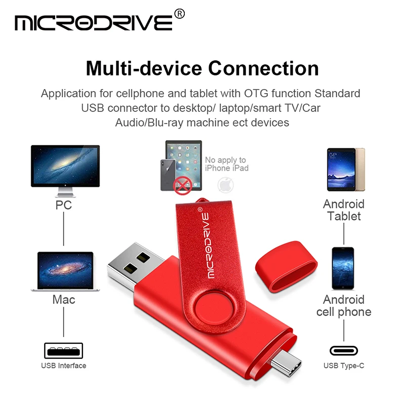 

Металлический OTG 2 в 1, флеш-накопитель Type-C, 64 ГБ, флэш-память usb, 4 ГБ, 8 ГБ, флэш-накопитель 16 ГБ, 32 ГБ, usb флеш-накопитель 128 ГБ, 256 ГБ, OTG, флэш-накопи...