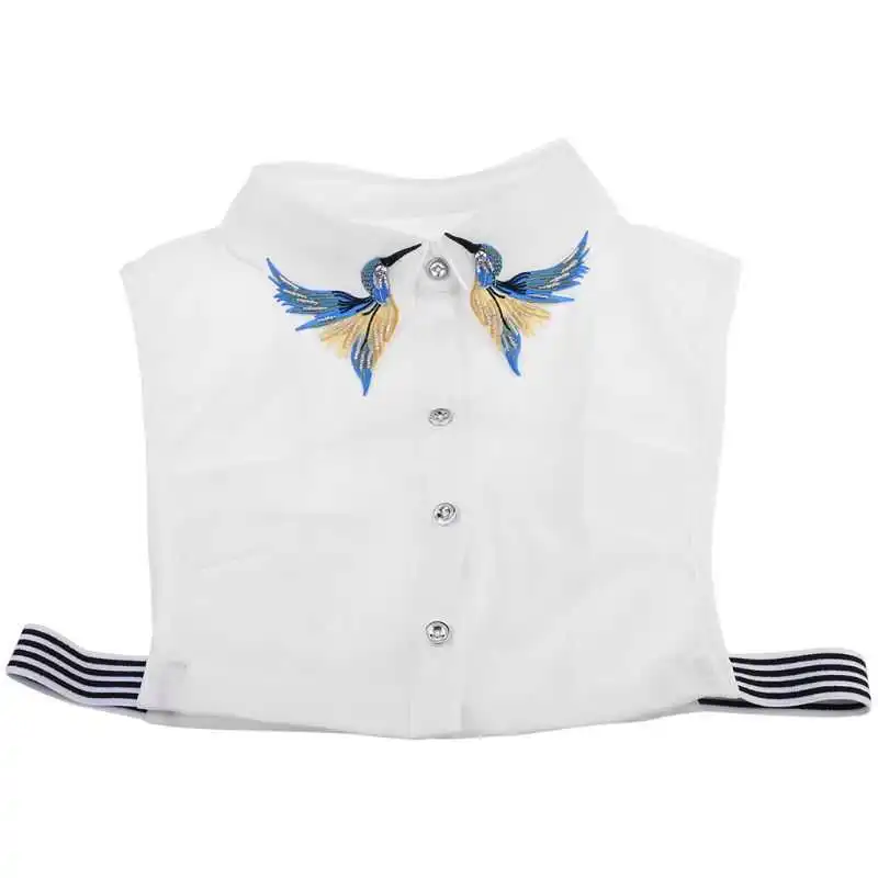 

Female shirt fake heavy fashion bird deployable stitch fake lapel collar