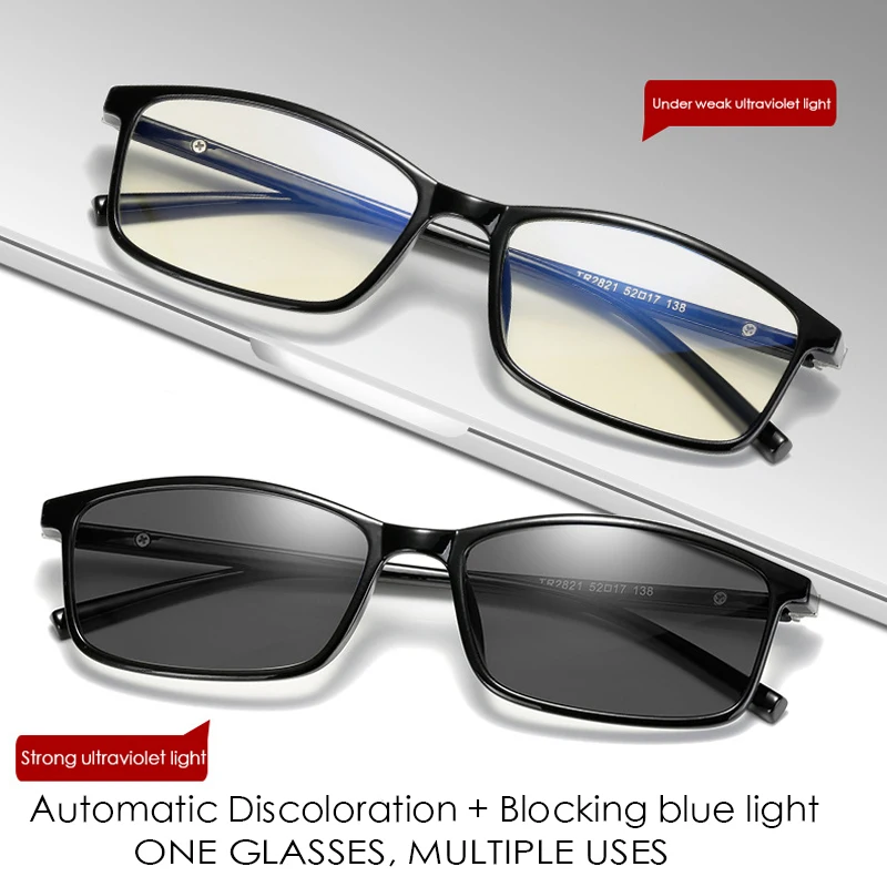 

Blue Light Filter Computer Glasses TR90 For Blocking UV Anti Eye Eyestrain Transition Photochromic Gaming Glasses Women Men