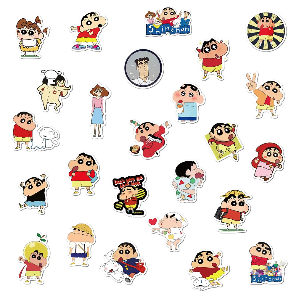 50 шт в наборе Kawaii Crayon Shin-chan мультфильм Граффити наклейки DIY скейтборд ноутбук