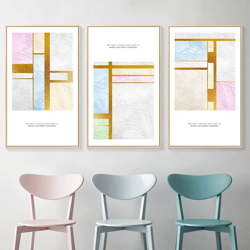 

Nordic Style Color Stripes Abstract Poster Wall Art Minimalist Canvas Painting Print Modern Home Living Room Picture Decoration