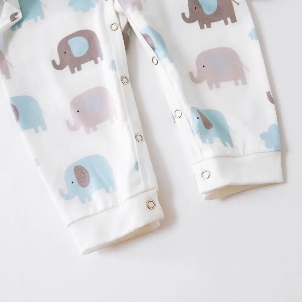 PatPat/хлопковый комбинезон с длинными рукавами и Рисунком Слона для маленьких