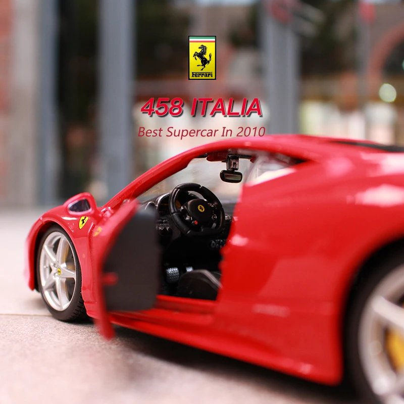 Bburago 1:24 Феррари 458 красный автомобиль модель для литья под давлением из металла