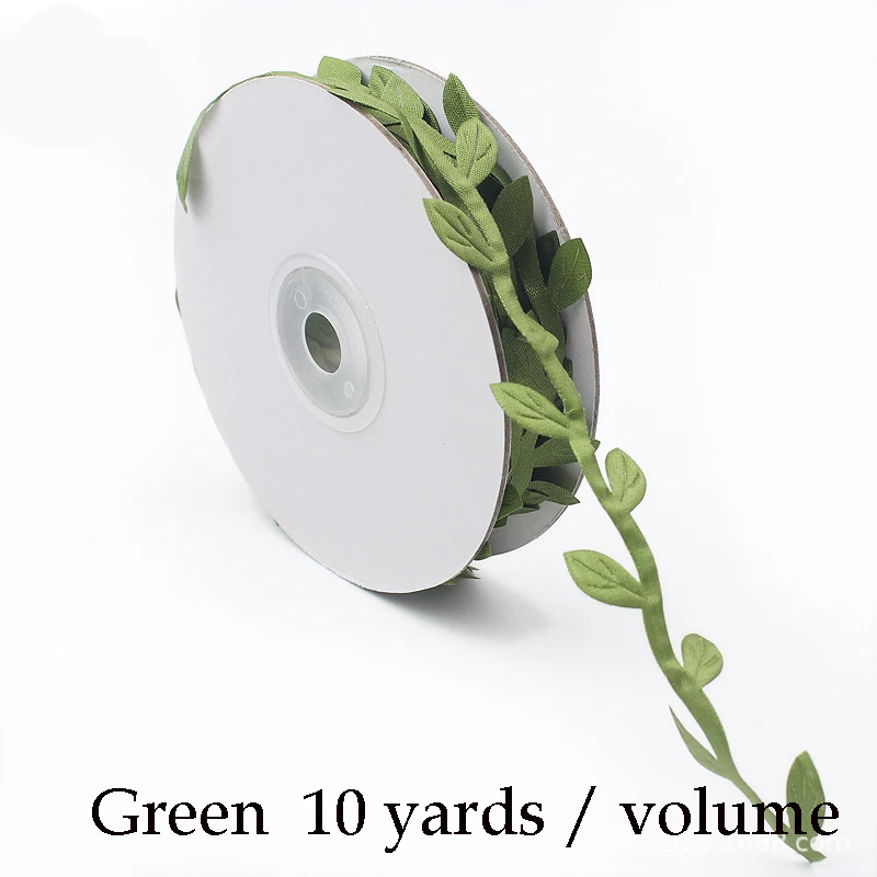 10 yard green 10 ярдов Ткань Зеленый Искусственный лист листья лоза Свадебные украшения DIY ВЕНОК природа поддельные гирлянда из цветов домашний декор - Цвет: 10 yard green