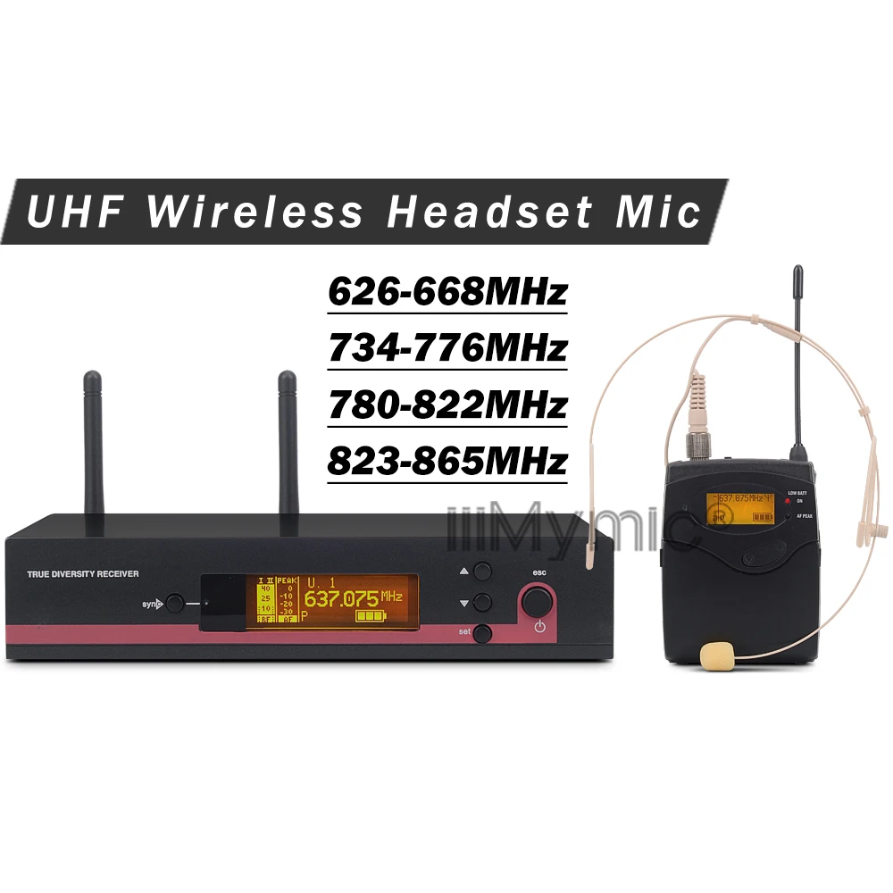 Профессиональная 122 G3 UHF Беспроводная микрофонная система с истинным разнообразием приемник+ гарнитура микрофон+ 3,5 мм Винт поясной передатчик