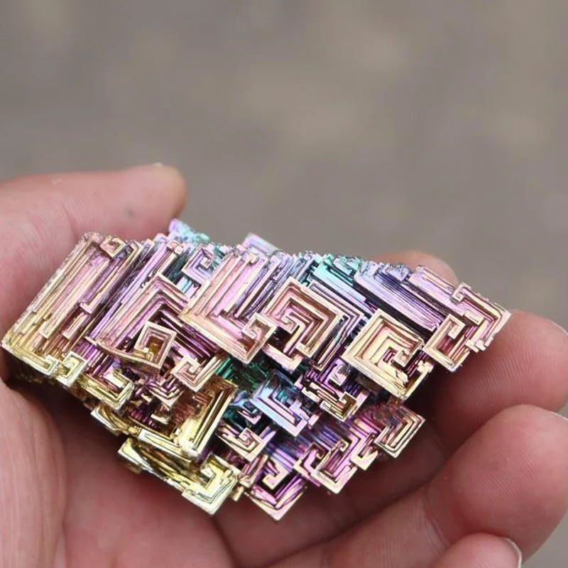 

10g нержавеющей стали с высоким содержанием чистого висмута кристаллы натуральный великолепные Цвет Bi Редкие радужные металлическими элементами и стразами оригинальный природа искусство декоративного искусства