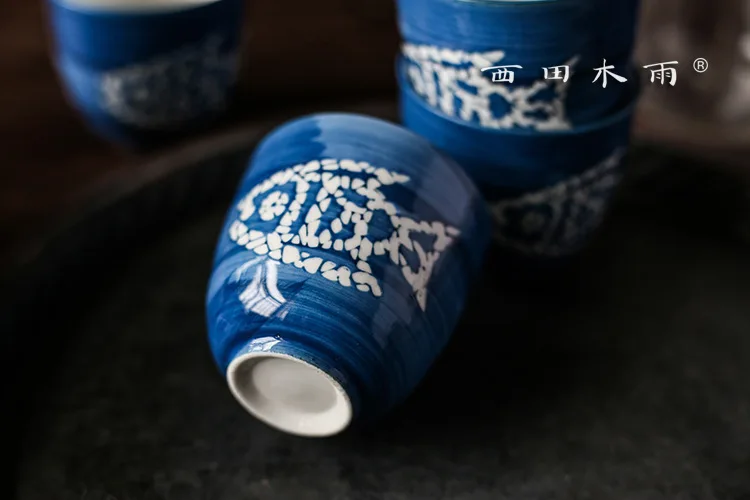 Fish tea set Japanese high-temperature glaze color one pot four cup teapot tea cup gift box set