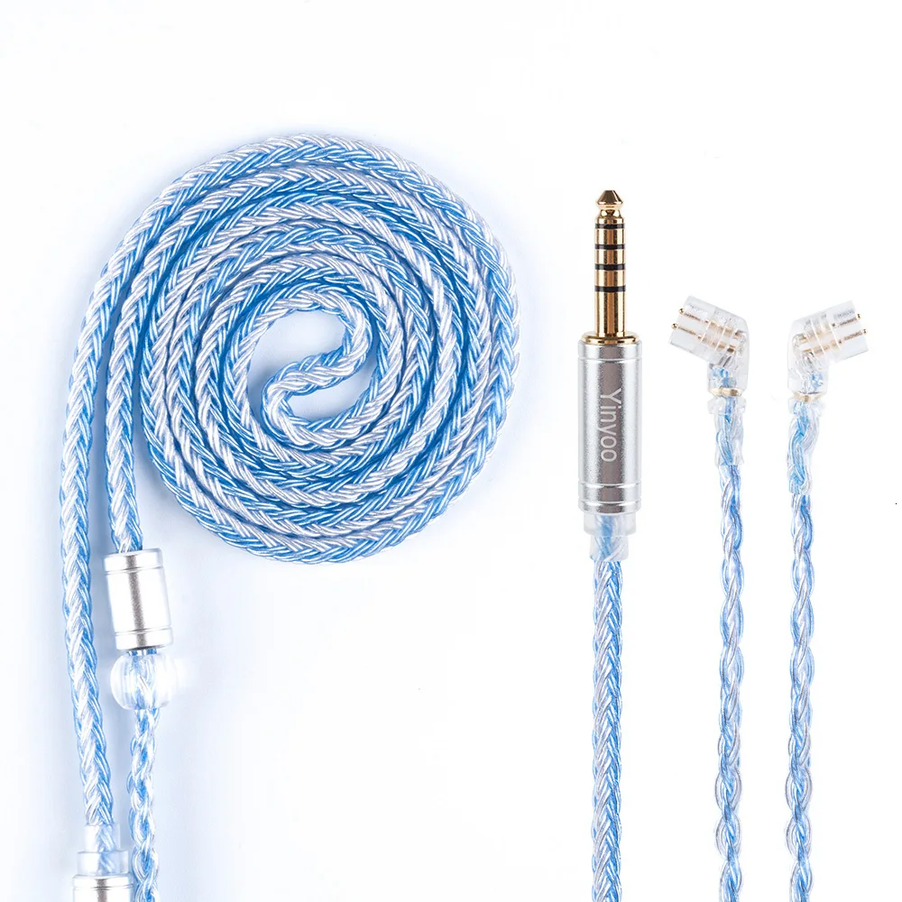 AK Yinyoo 16 Core Silver Plated Cable 2.5/3.5/4.4mm Balanced Earphone Upgrade Cable With MMCX/2Pin for ZS10 PRO AS16 ZSX C12