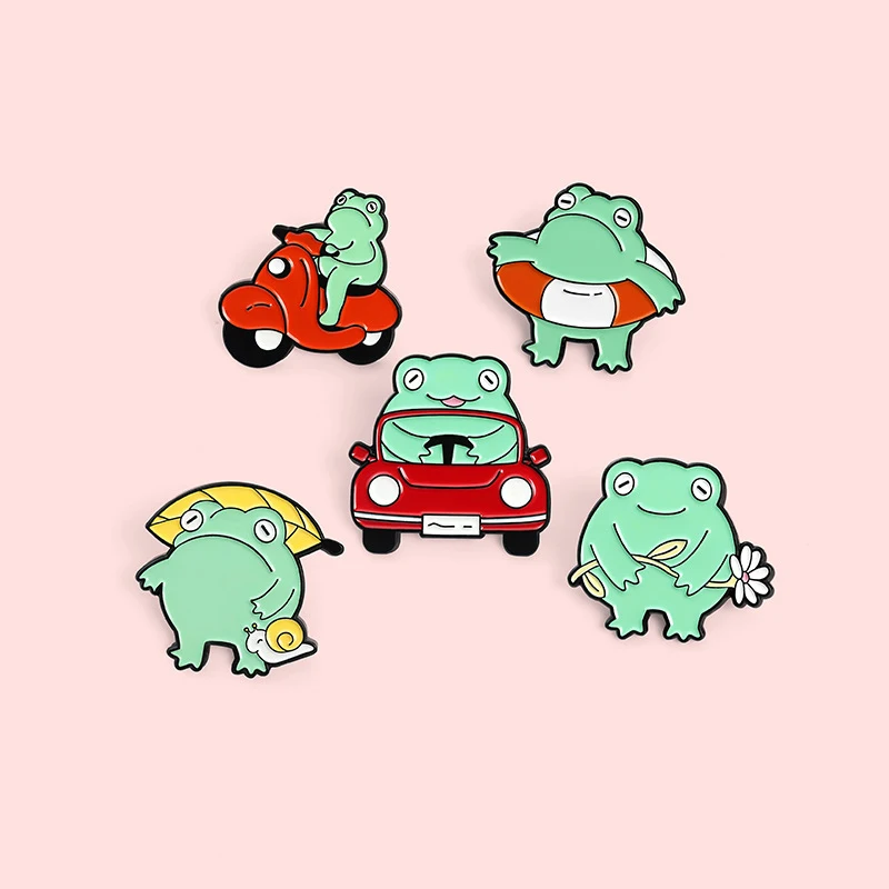 

Cheerful Frog Enamel Pins Cartoon Animal Brooch Pin Badges for Clothes Funny Brooches for Women Men Kids Gift PR Sale