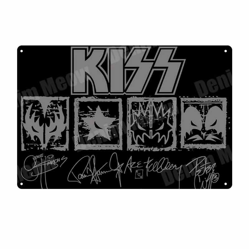 X Kiss Band табличка винтажная металлическая жестяная вывеска домашний бар Паб Клуб декоративные металлические тарелки музыка рок наклейки на стену железный Арт плакат MN5 - Цвет: X
