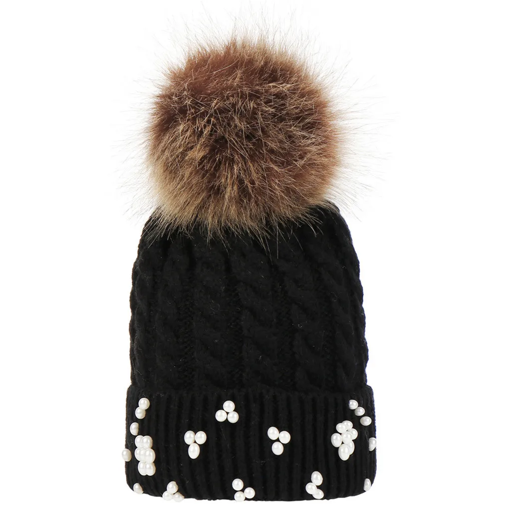 Детские мешковатые теплые вязаные крючком зимние шерстяные лыжные шапочки с