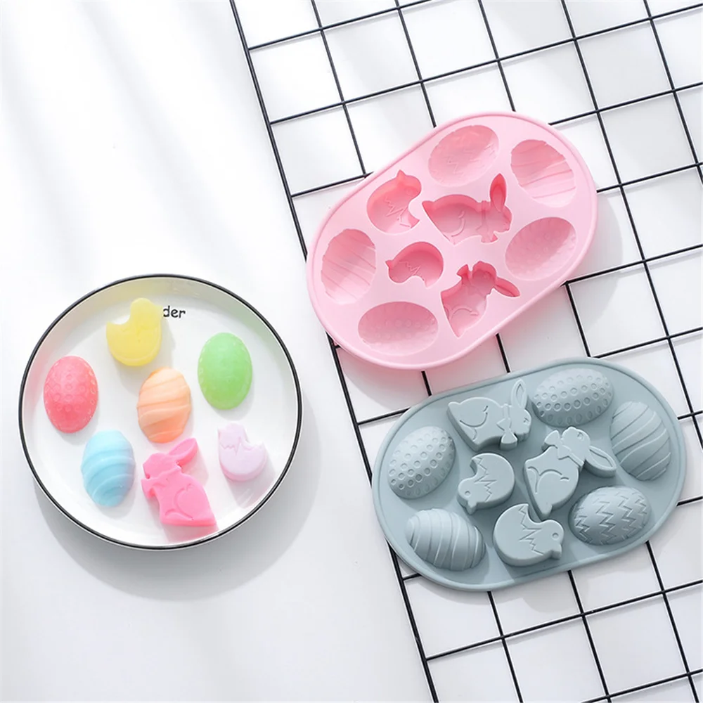 

1 Pcs 9 Cavity Cartoon Duck Rabbit Egg Silicone Mold Cake Baking Tools Diy Ice Tray Chocolate Pastry Bread Tools
