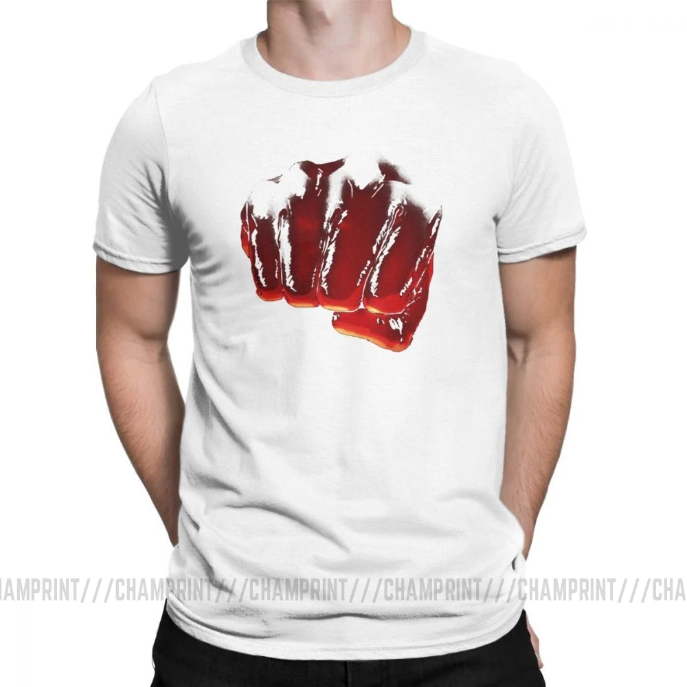 Мужская футболка One Punch Man Aitama из чистого хлопка, футболки с коротким рукавом Saitama OPM Oppai, Аниме Манга, футболки с круглым вырезом, одежда 6XL - Цвет: Белый