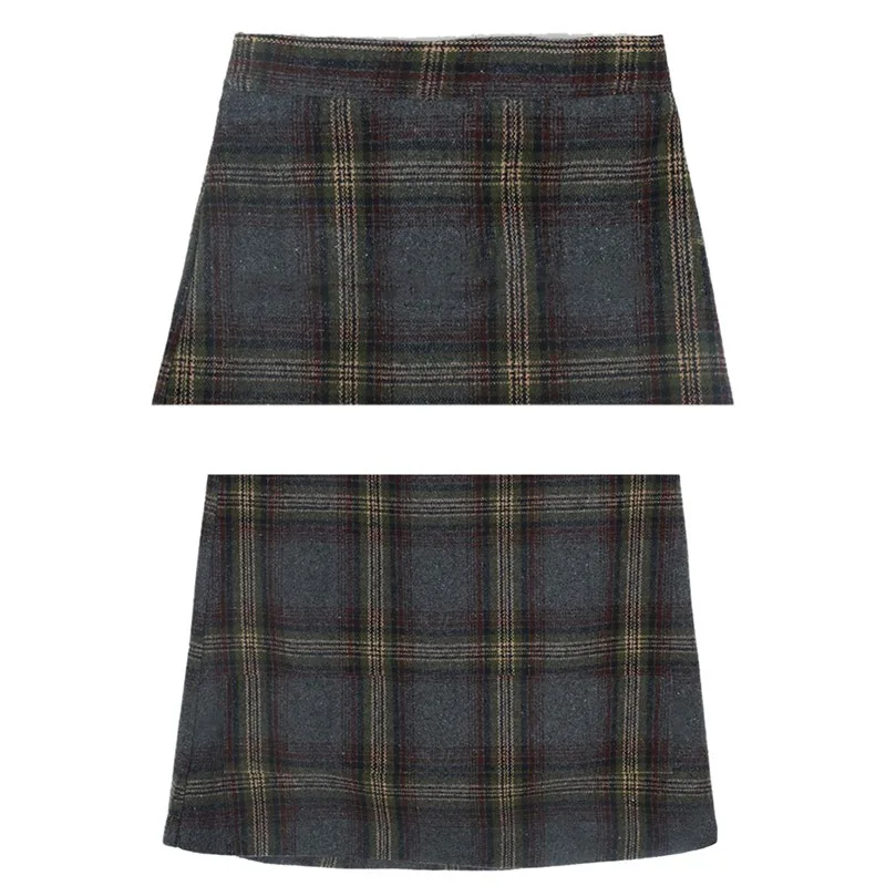 

Women Fashion Woolen Skirts Autumn Winter High Waist Ladies Mid-Calf Skirts