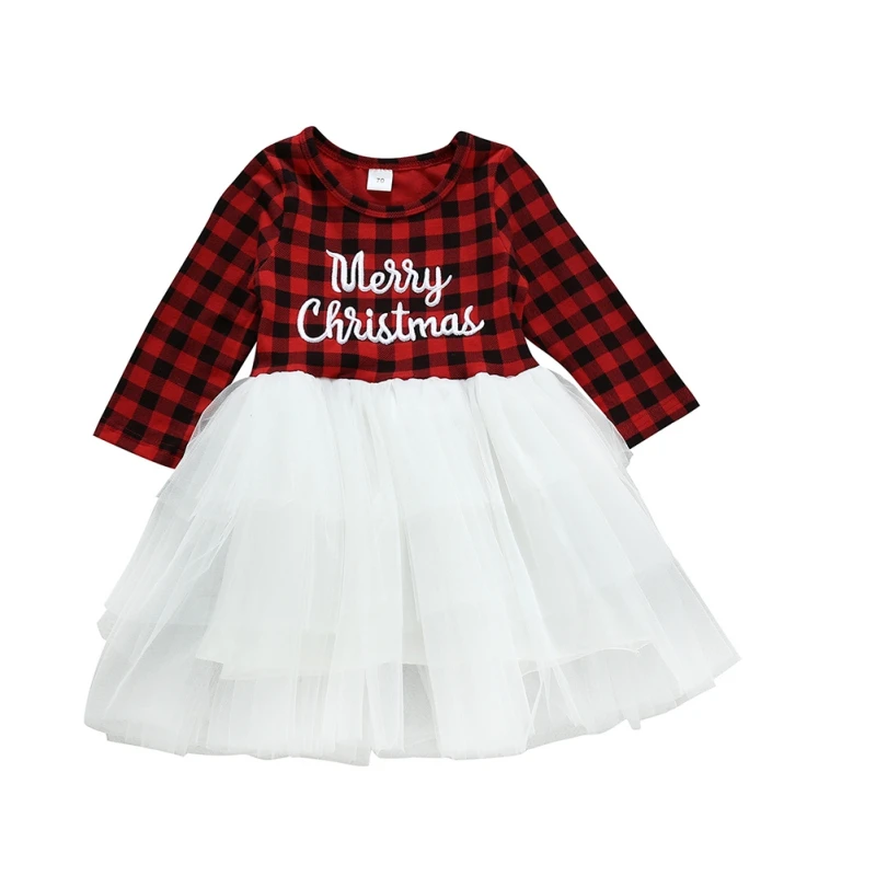Платье для маленьких девочек платье с длинными рукавами принтом рождественских