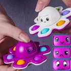 Игрушки-антистресс для аутизма, силиконовая Интерактивная флип-игрушка в виде осьминога