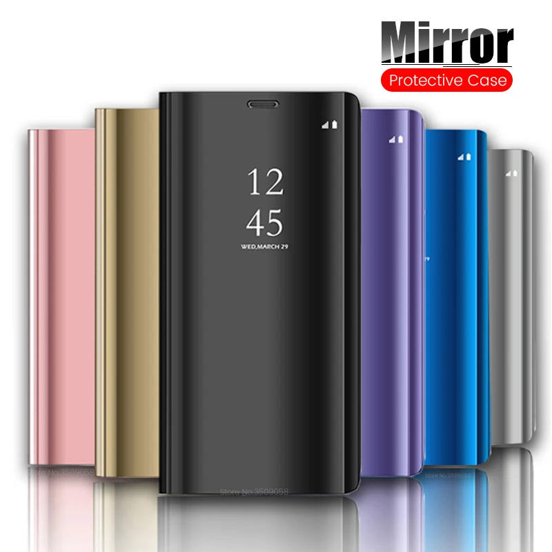 Зеркальный флип-чехол для samsung Galaxy Note 10 Pro 9 8 A50 A40 A60 A70 A20e A30 A20 A10 A9 A7 A6 J4 J6 S8 S9 S10e S10 плюс 5g