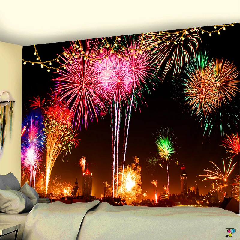 

Christmas Fireworks Tapestry Mandala For Home Deco Gift Print Christmas Decorations Bohemian Decor Macrame Christmas Tree