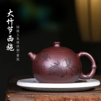 %e2%98%85purple clay pot yixingguo assistant zhu qianbing full hand carved 440ml large capacity slub xi shi