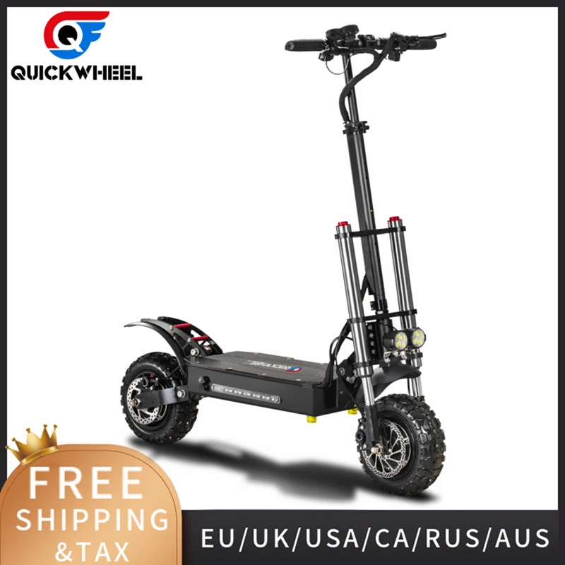 

Quickwheel Explorer 5600w 60v 85km Powerful Motor Big Wheel Fastest 11 Inch Dual Motor Electric Scooter Adults