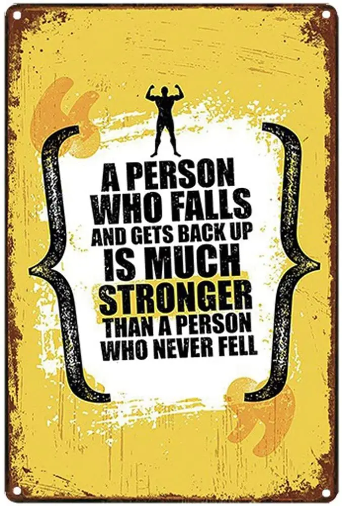 

Оригинальные металлические настенные знаки в ретро-стиле для спортзала, художественный плакат для человека, который падает в толстой оловянной форме, настенное украшение