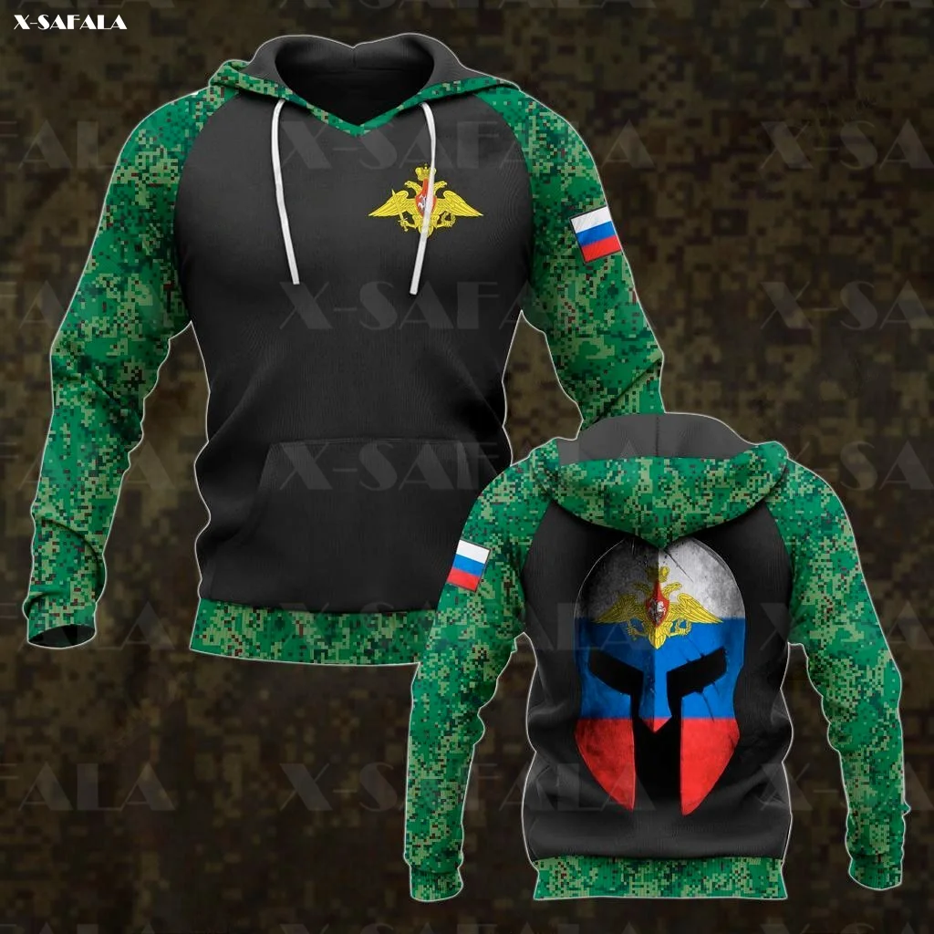 Толстовка на молнии с 3D-принтом русской армии Мужской Женский пуловер свитшот