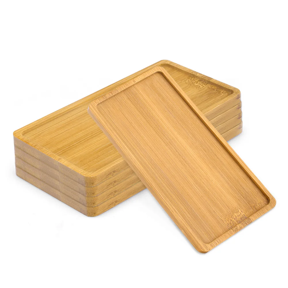 

6Pcs Flowerpot Wooden Bamboo Tray Stand Indoor Plate Nursery Plant Holders Garden Saucers Storage Desktop Bonsai Decoration