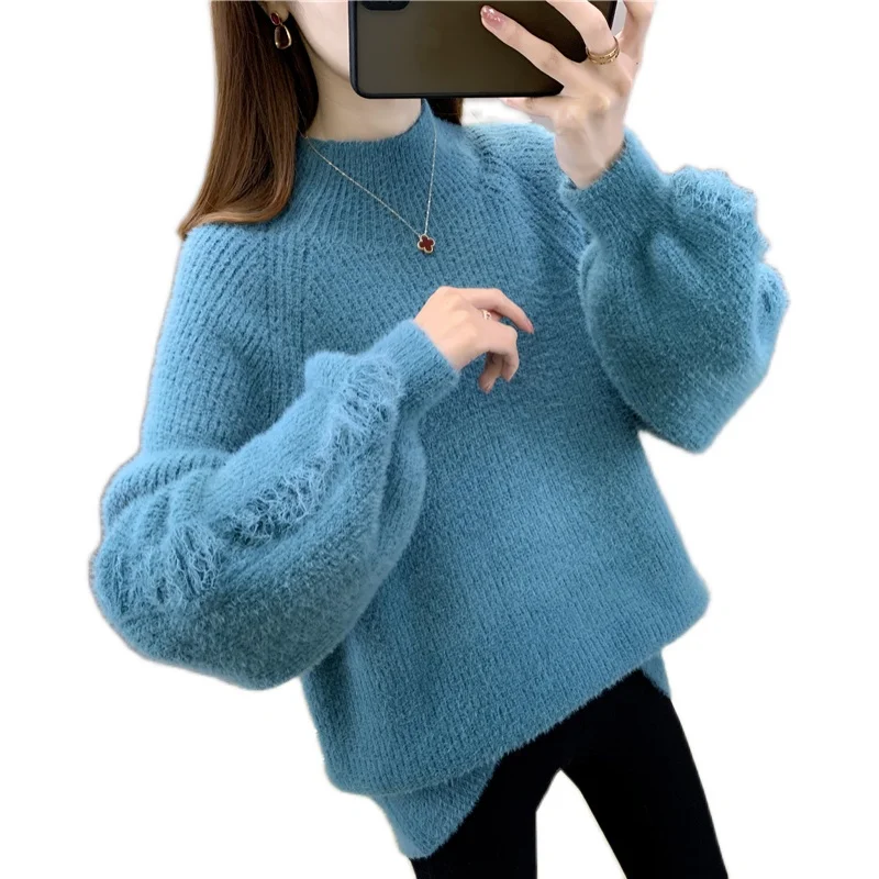 

Room 190133, 7 pure color film row 1 bottom turtleneck hole pullovers [3501] 62