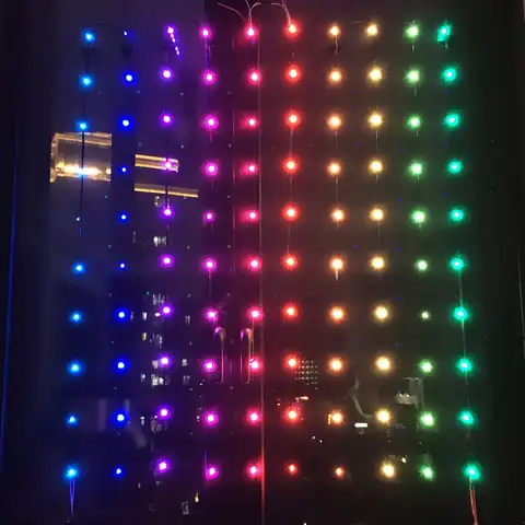 DIY Wifi матричная гирлянда на окно с WS2812B пиксели RGB светодиодный модуль радиатор плата узлы Arduino адаптер питания Alex gyver