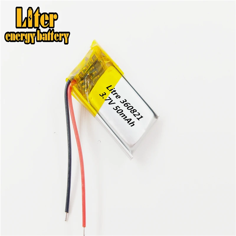 3 7 V 50mAh 360821 литий полимерный ионный аккумулятор для Mp3 MP4 MP5 GPS PSP mobile bluetooth|3.7v 50mah|lithium