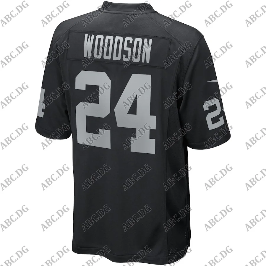 

Customized Stitch American Football Jersey Men Women Kid Youth Las Vegas Charles Woodson Black Game Retired Player Jersey