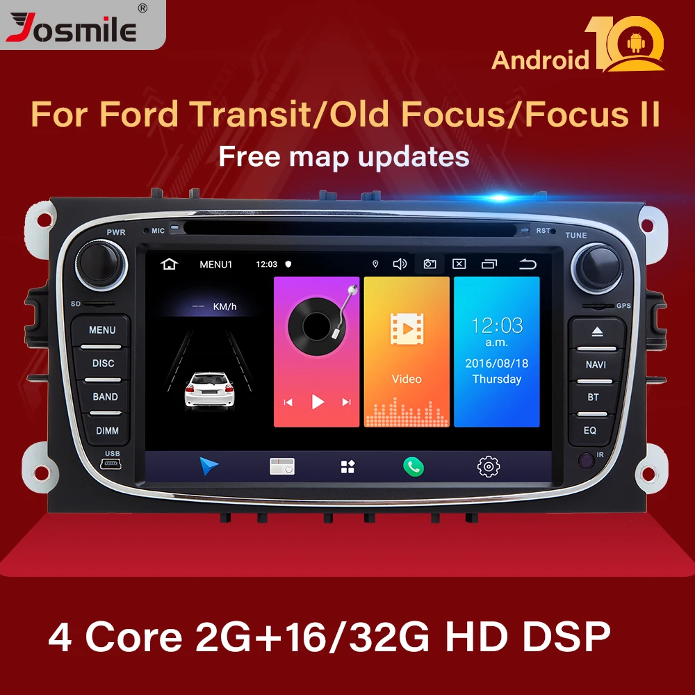 Автомобильный радиоприемник IPS DSP 2 Din Android 10 0 для Ford Focus S Max Mondeo MK4 Galaxy C Стерео GPS