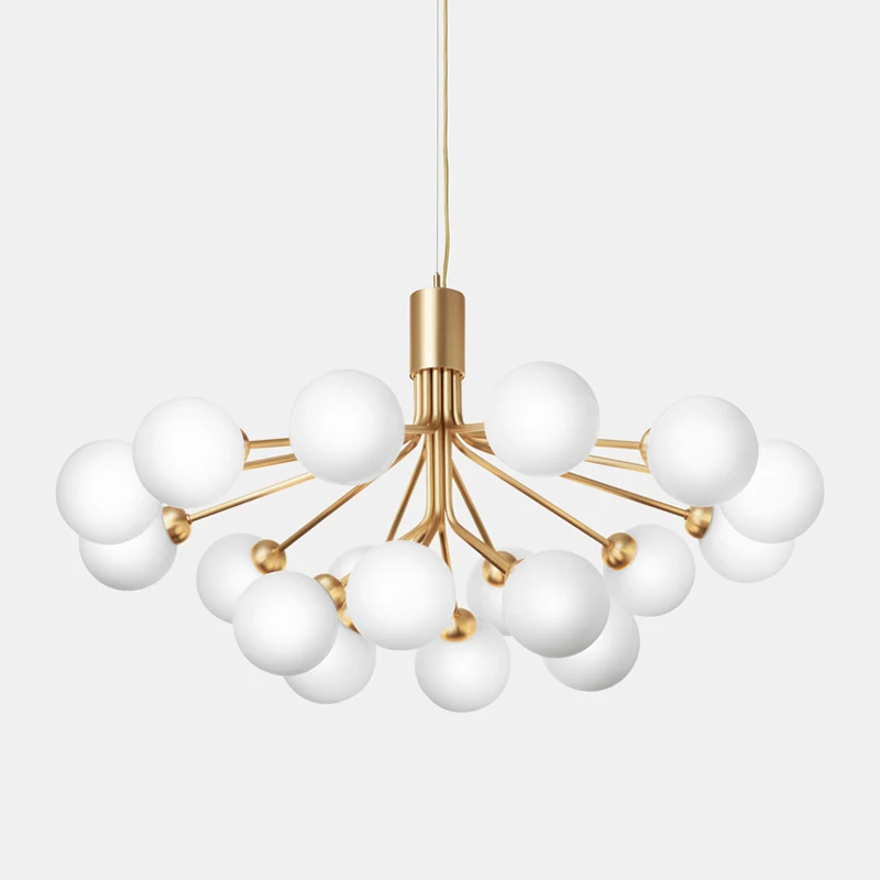 

Nordic post modern simple luxury brass chandelier copper natural color dining room creative designer living room lamp bedroom la