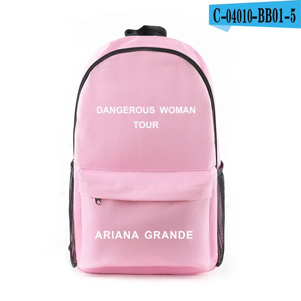 Холщовый Рюкзак на плечо в стиле Харадзюку С Логотипом Ariana Grande, певица на молнии, рюкзак для путешествий в студенческом стиле, пять цветов - Цвет: BB01