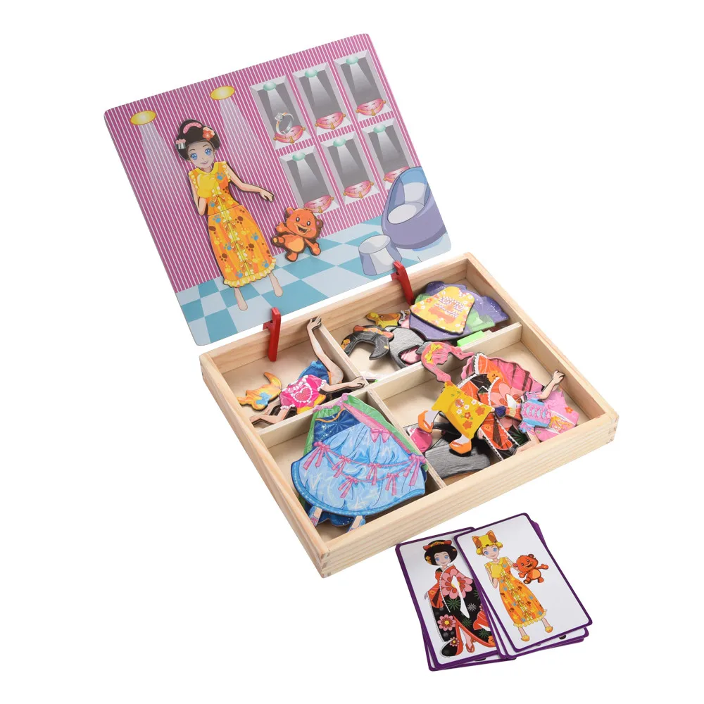 Детские игрушки Diy Двойные магнитные головоломки деревянные Sketchpad обучающая