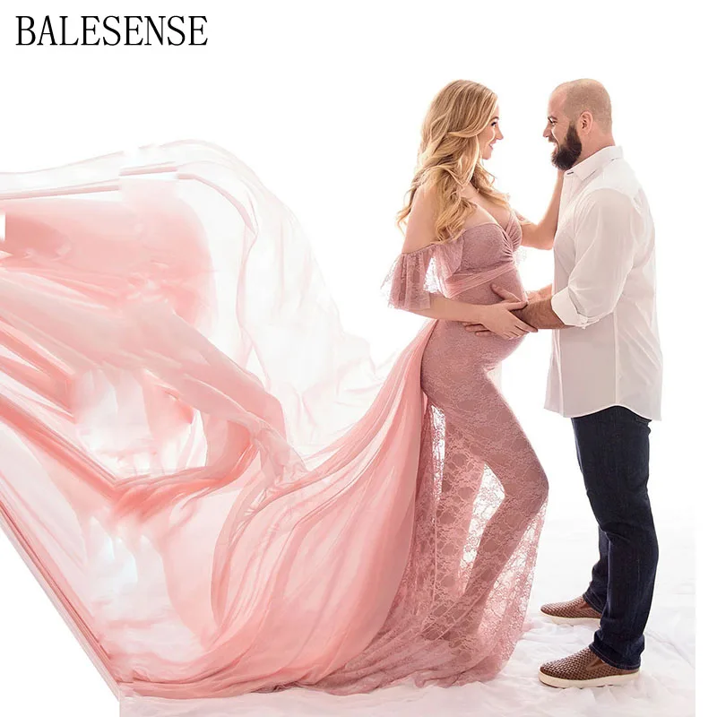 

Кружевное платье макси для беременных реквизит для фотосъемки длинное сексуальное платье с V-образным вырезом и открытыми плечами для бере...