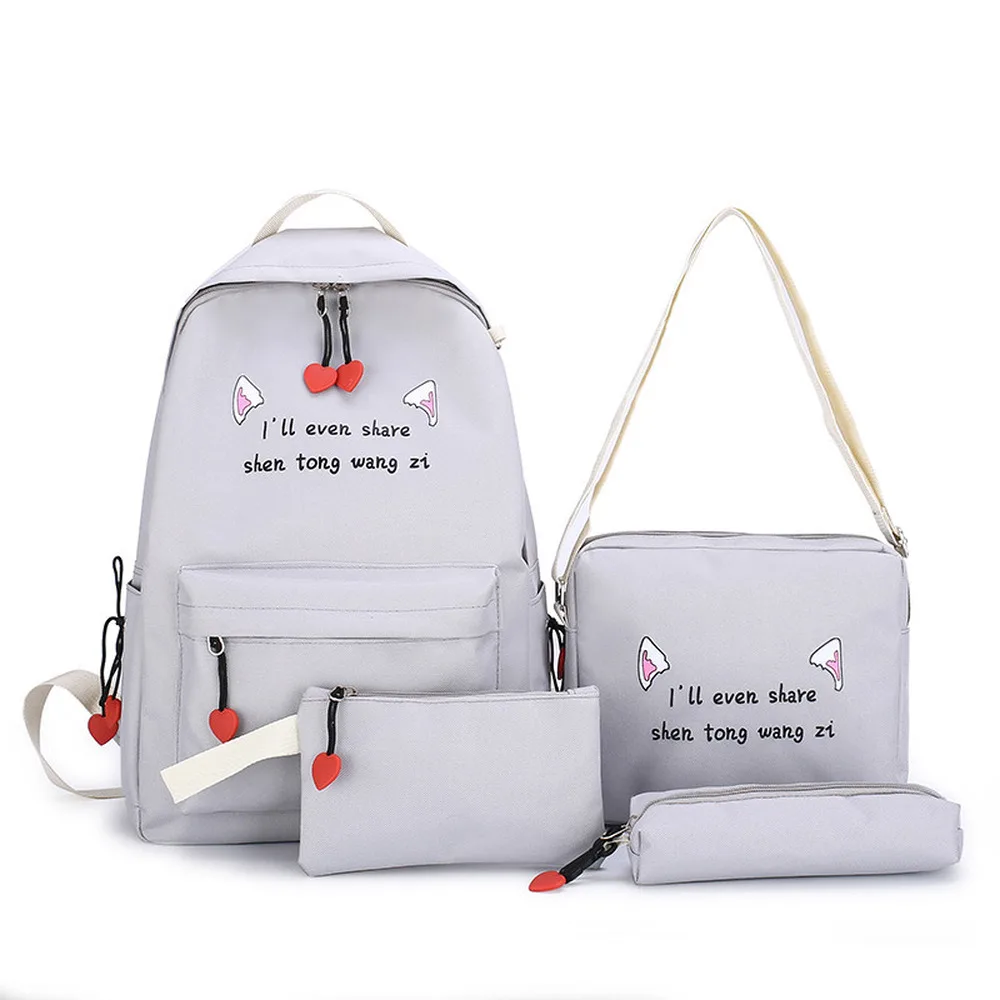 

2020 New 4Pcs/set Women School Backpacks Canvas Schoolbag For Teenagers Girls Student Book Bag Boys Satchel Bolsas Mochilas Sac