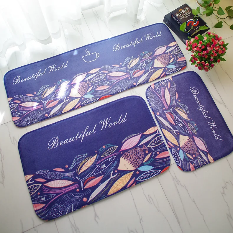 Zeegle рыбный напечатанный кухонный коврик стол стул напольный фланелевый ковер