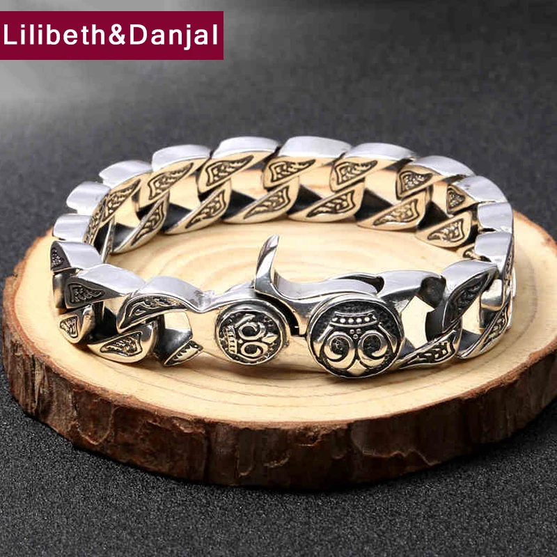 

New Pure 925 Sterling Silver Bracelet Bangle for Men Bands Silver 925 fine jewelry spring clasp Big Brand 2020 New Arrival GB27